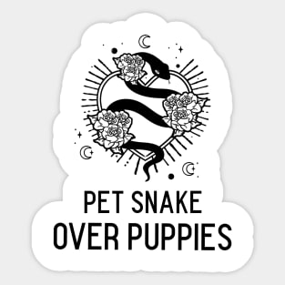 Pet snake over puppies snake lover Sticker